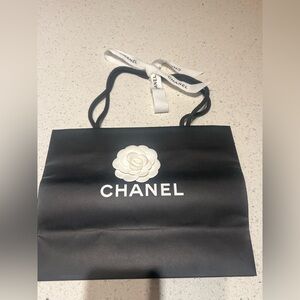 Chanel black paper shopping bag